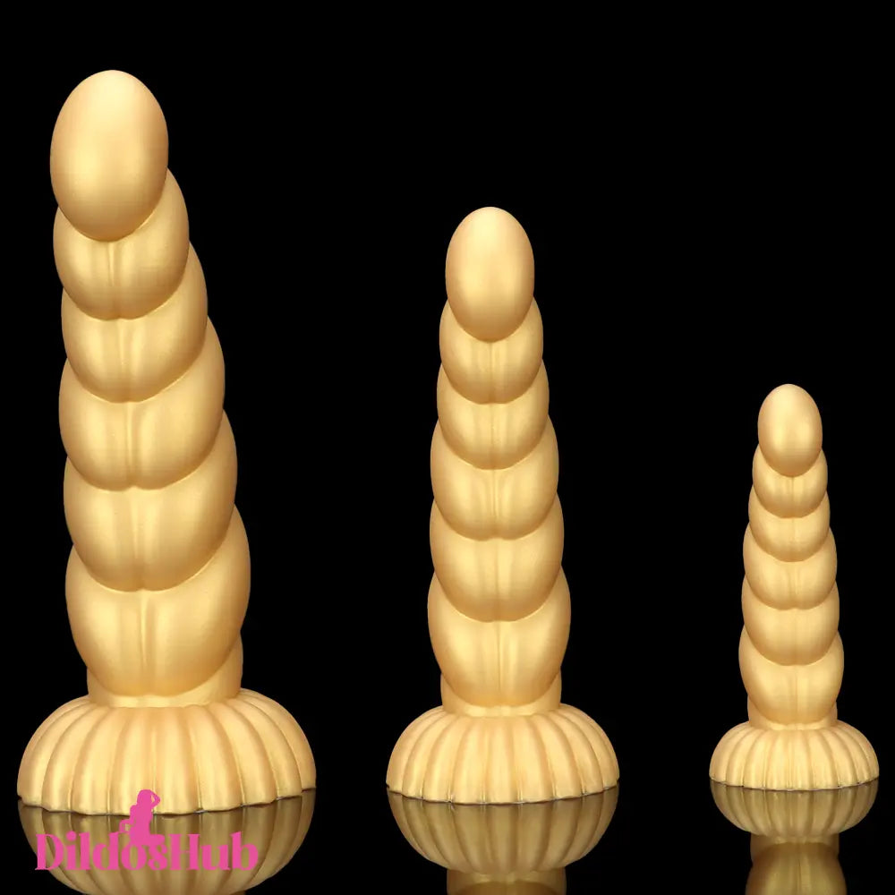 5.51in 7.87in 10.23in Gold Silicone Soft Fantasy Dildo For Clit Masturbator - Dildos Hub