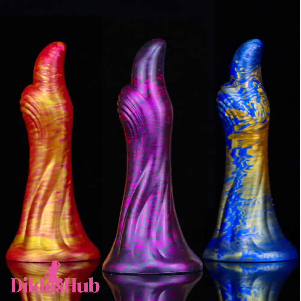 4.56in Soft Silicone Fantasy Finger Dildo With Sucker Hands-Free Play - Dildos Hub