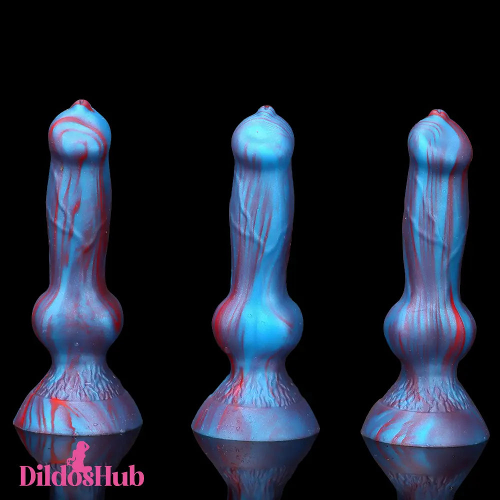 3.81in Mini Soft Silicone Lifelike Animal Dog Knotted Dildo For Beginners - Dildos Hub