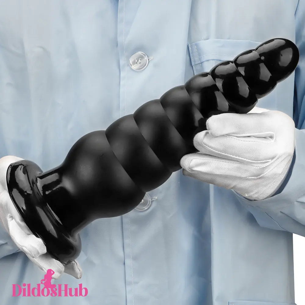 10.63in Realistic Big Silicone Black Dildo Butt Plug For G-spot Simulation Dildos Hub