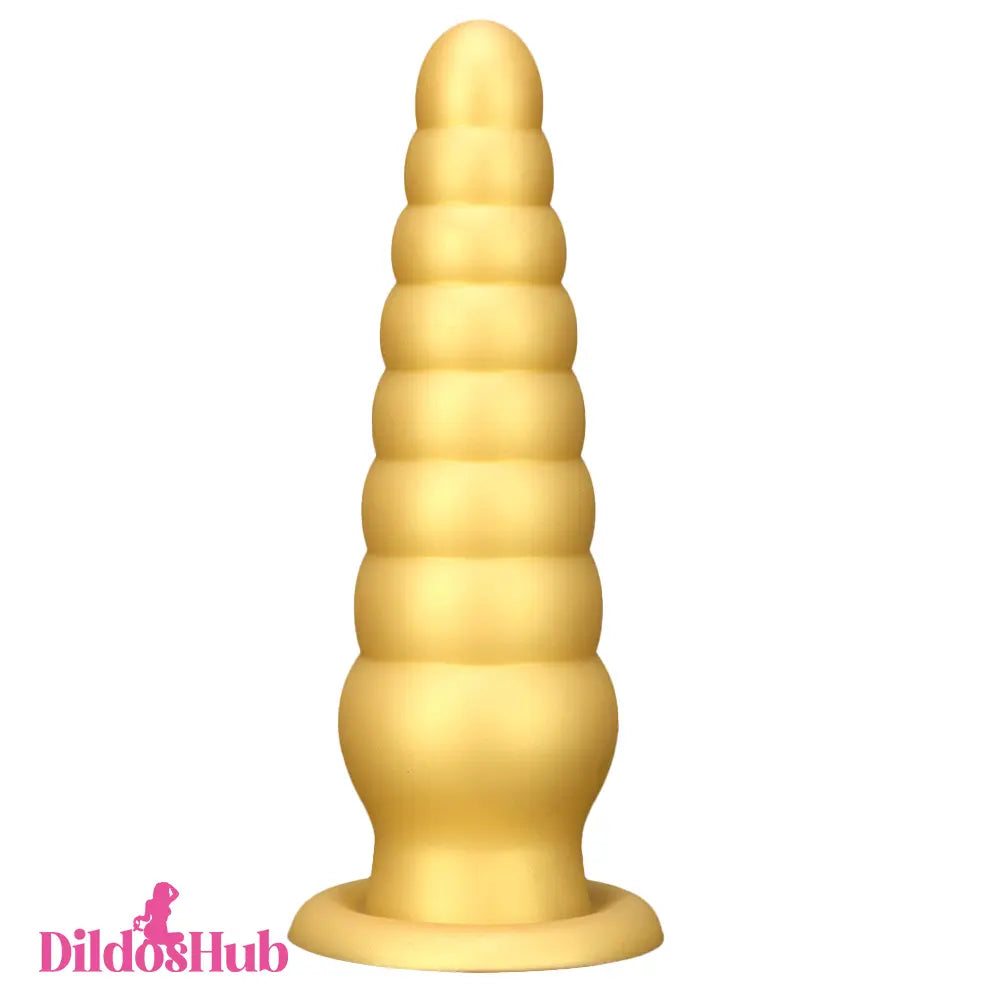 10.63in Soft Silicone Big Gold Butt Plug Dildo For Anal Clit Love Sex Toy Dildos Hub