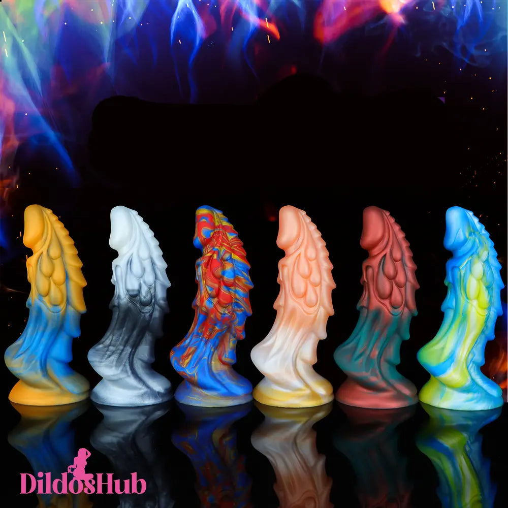 7.4in Soft Silicone Fantasy Dragon Spiked Dildo Female Male Masturbator - Dildos Hub